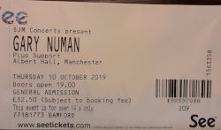 Gary Numan Manchester Ticket 2019